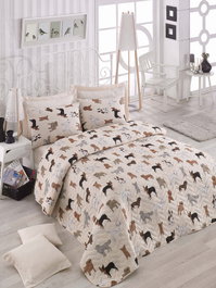 L'essentiel linge de maison Havhav Juego de cama doble acolchado - Crema